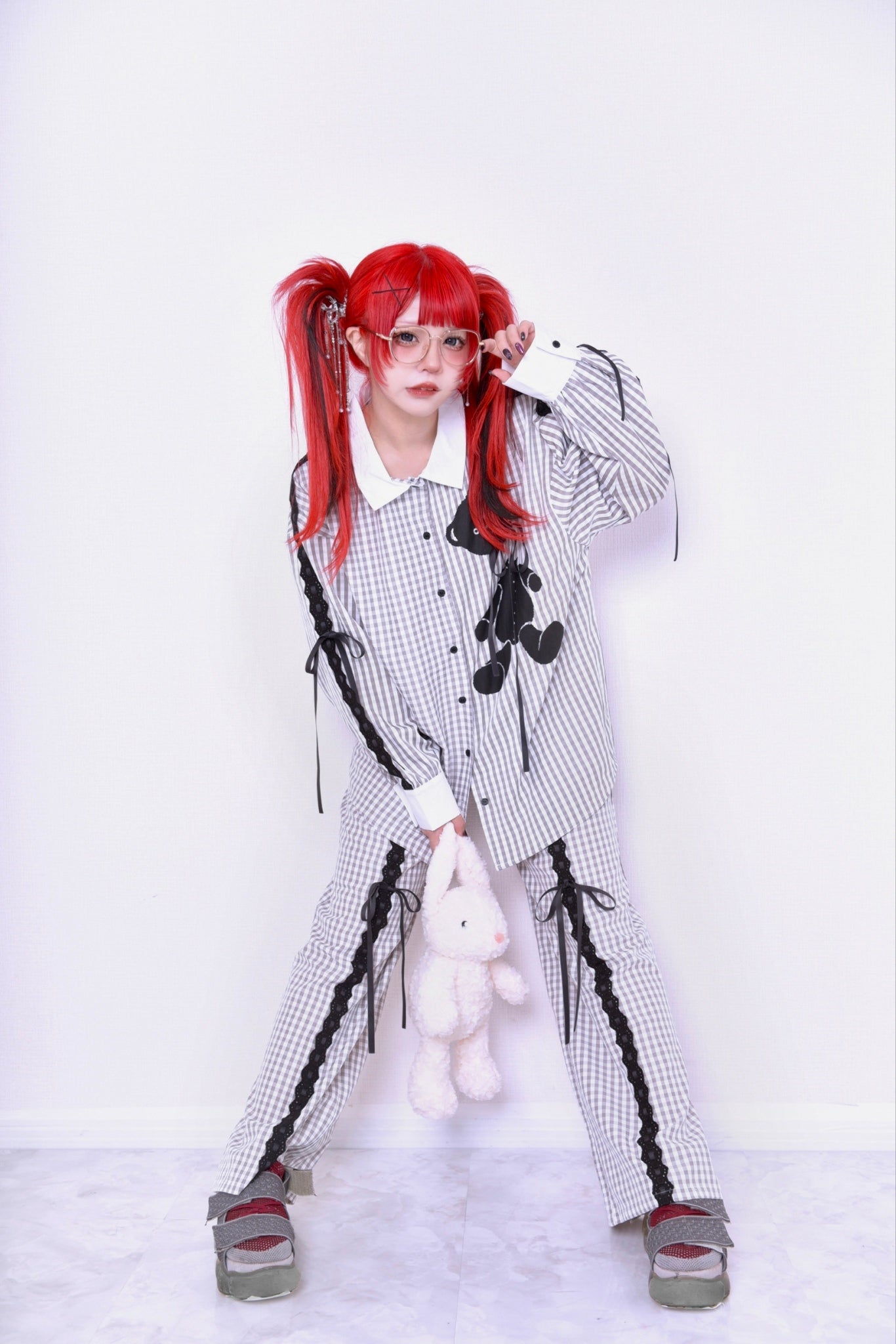 くまさんチェックシャツセットアップ〈MUMU by かちゅ氏〉