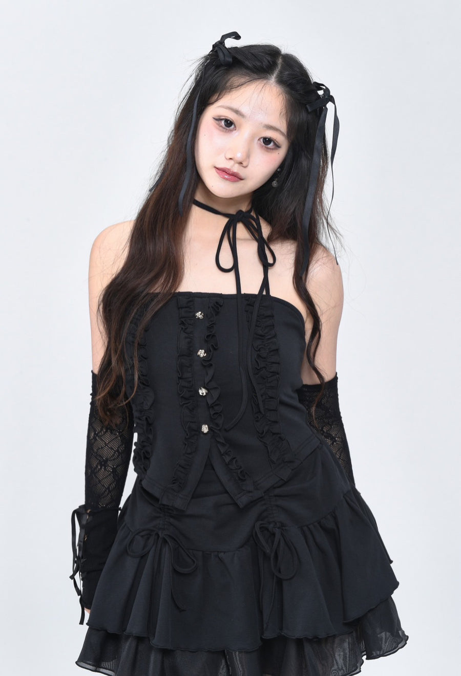 LF かわいい ふりふり トップス+スカート ギャル セット 着やせ Anne – ESTHER